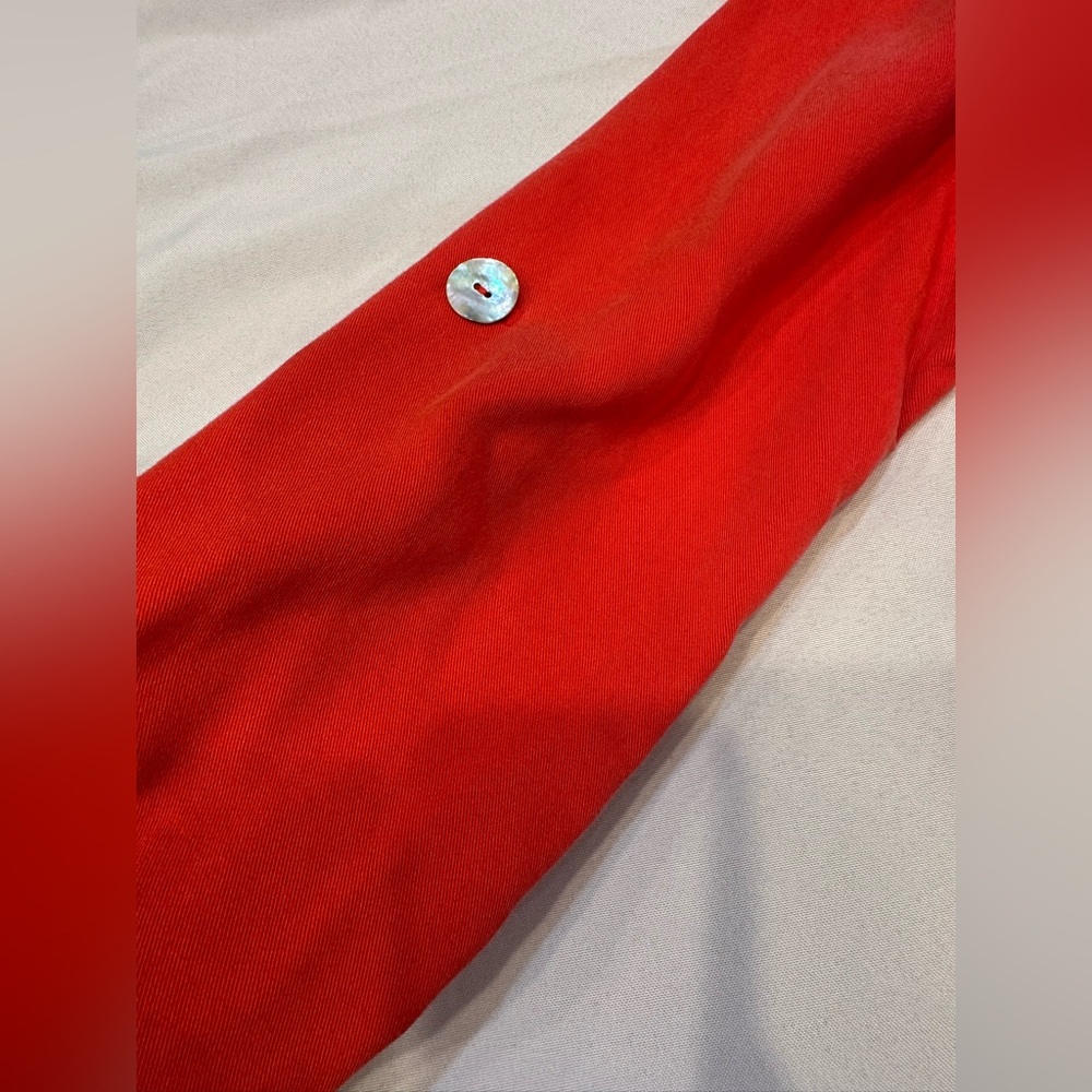 Soft Surroundings Red V‑Neck Button Accent Blouse - Picture 7 of 9